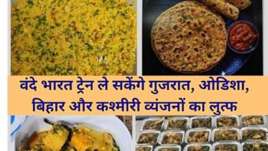 Vande Bharat food flavors: Passengers on the Vande Bharat train can enjoy the flavors of Maharashtra, Gujarat, Odisha, West Bengal, Kerala, Bihar, and Kashmiri cuisines.
