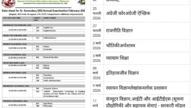 Haryana Board Exam: Haryana Board exams will begin from February 25.