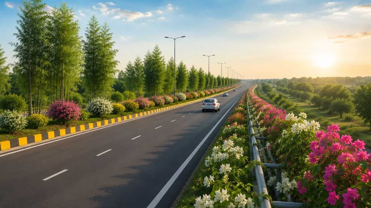 NHAI Delhi Noida Green Corridor Expressway Model Green Planning